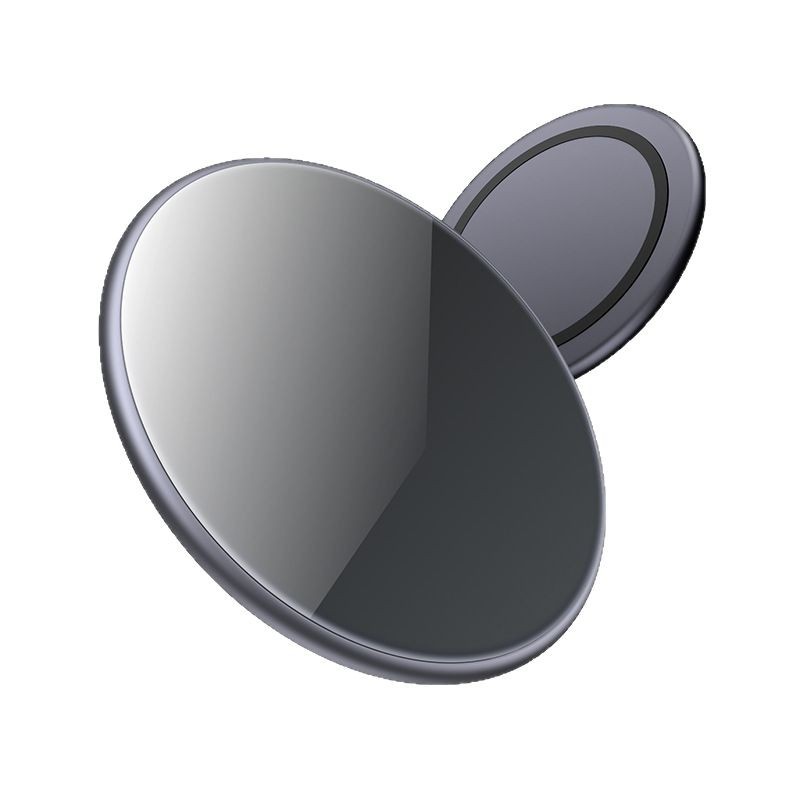 Round wireless charger 15W aluminum alloy glass desktop single charger for Apple Samsung phones wireless charger