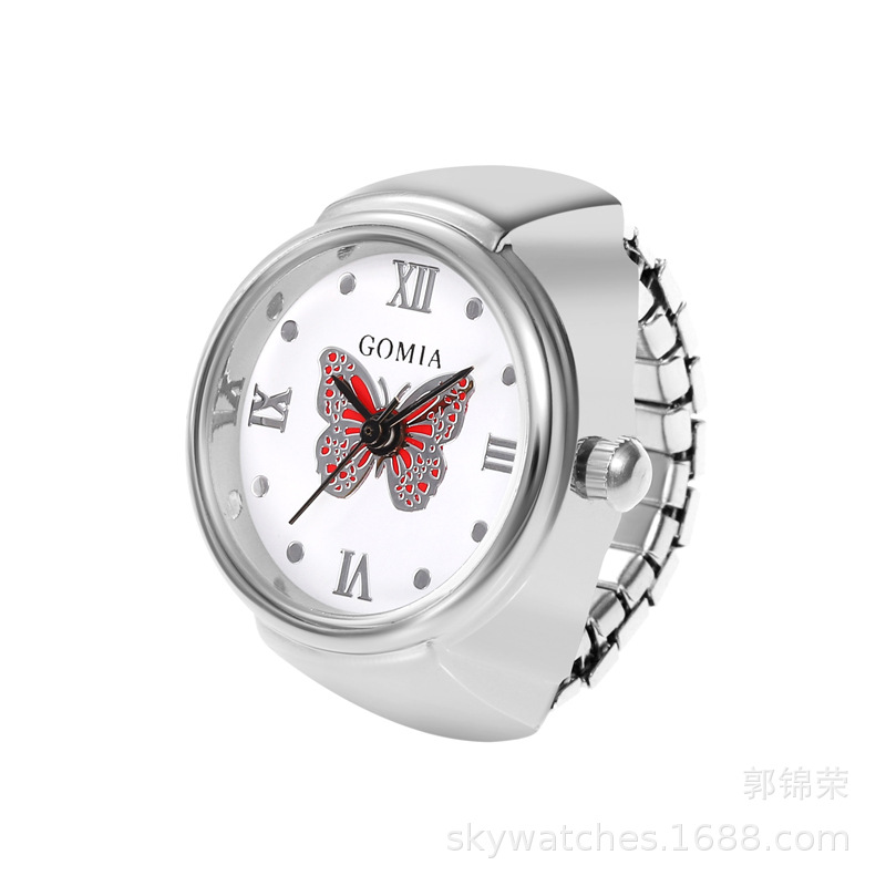 Domestic Movement Men's and Women's Finger Watch Casual Couple Ring Watch 3D Butterfly Direct Wholesale