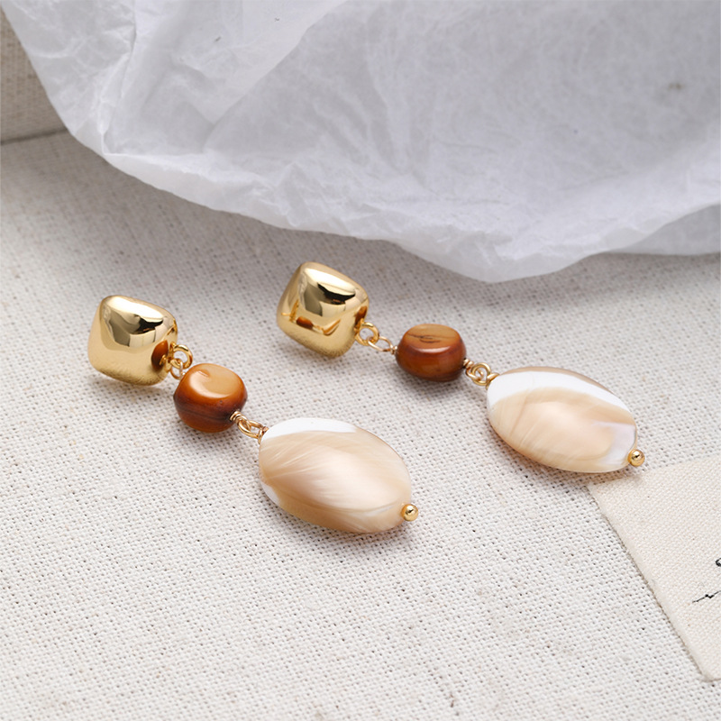 Jewelry Set Abalone Shell Autumn Winter Earring Necklace Set Milad Style Women's Jewelry Set Vintage Jewelry
