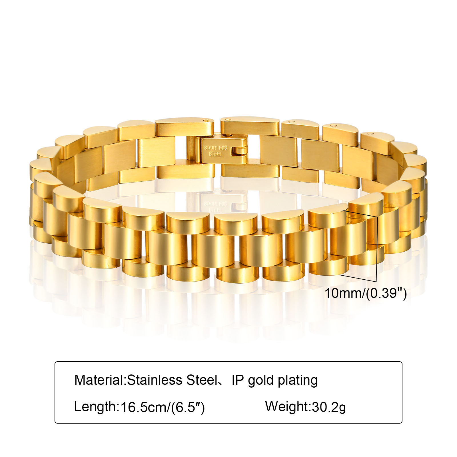 Huanmu Accessories Stainless Steel Watchband Bracelet Couple Watch Chain Titanium Steel Accessories Hand Jewelry