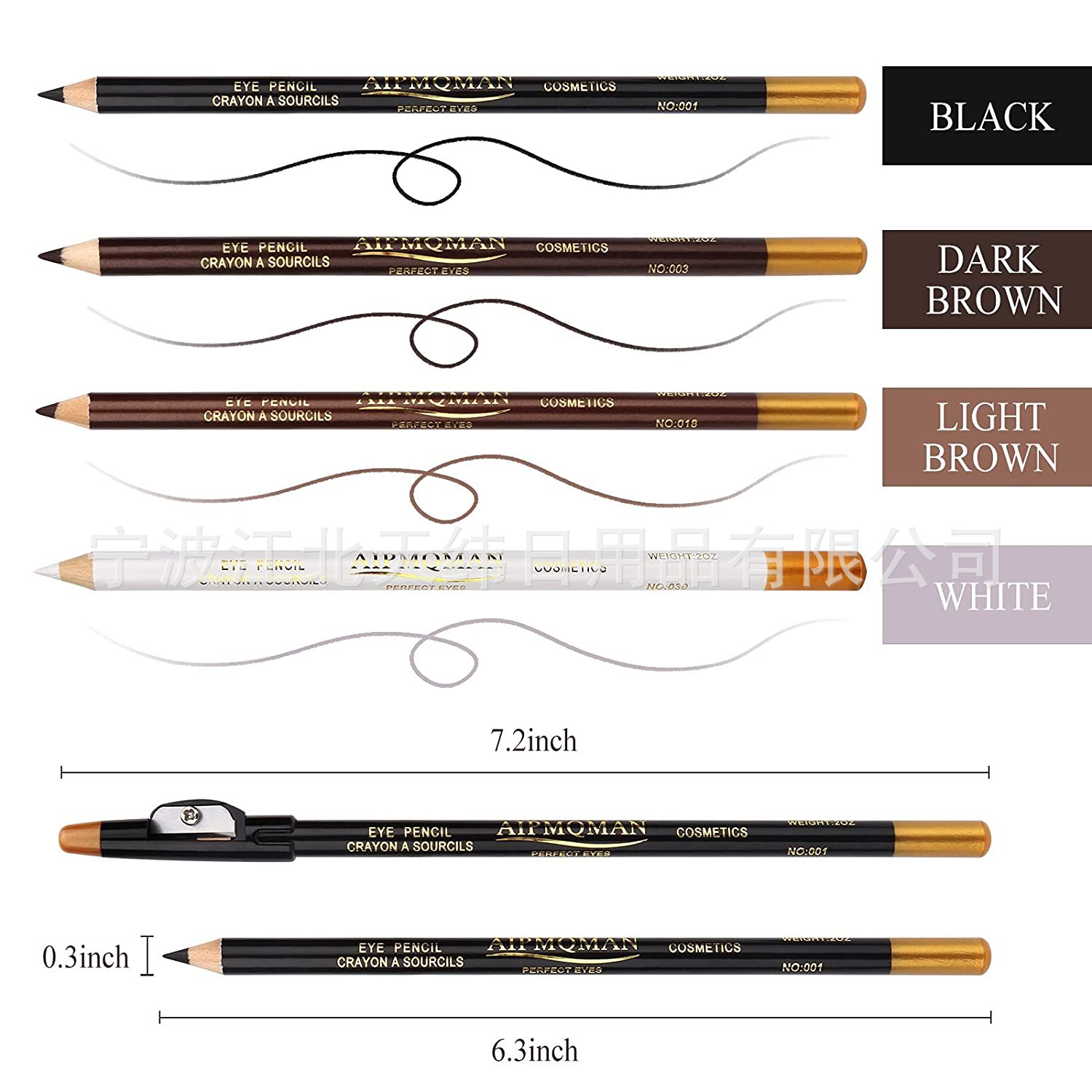 Eyeliner Eyebrow Pencil with Sharpener Beard Pen Mustache Pen Barber Pencil for Hairline and Eyebrow Drawing