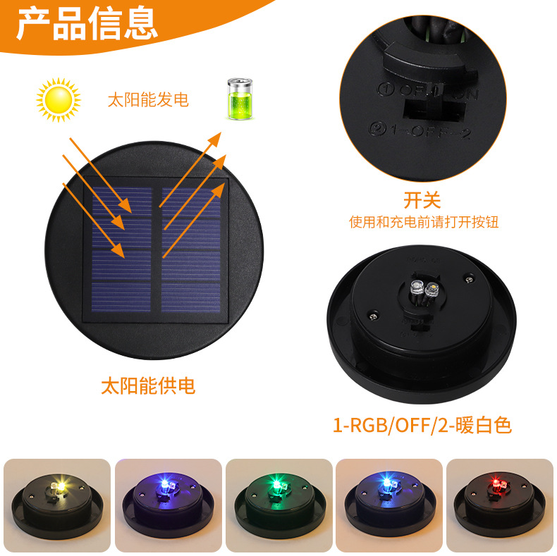 New solar bottle cap light outdoor garden light automatic on at dusk waterproof night light garden landscape light