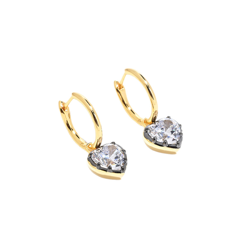 Sweet Cool Style S925 Silver Gold-Plated Three-Dimensional Geometric Round Pendant Earrings for Women