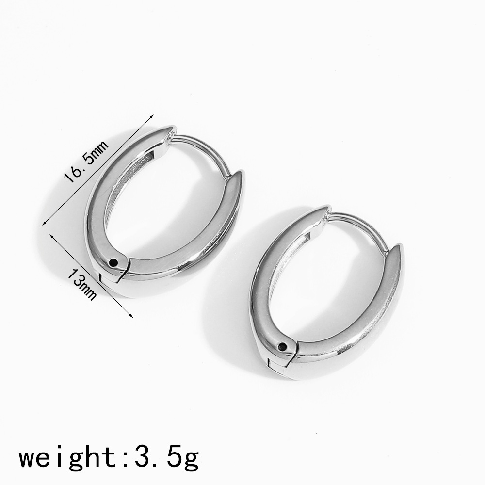 Titanium steel ear buckle 18k gold u-shaped small simple ear stud earrings
