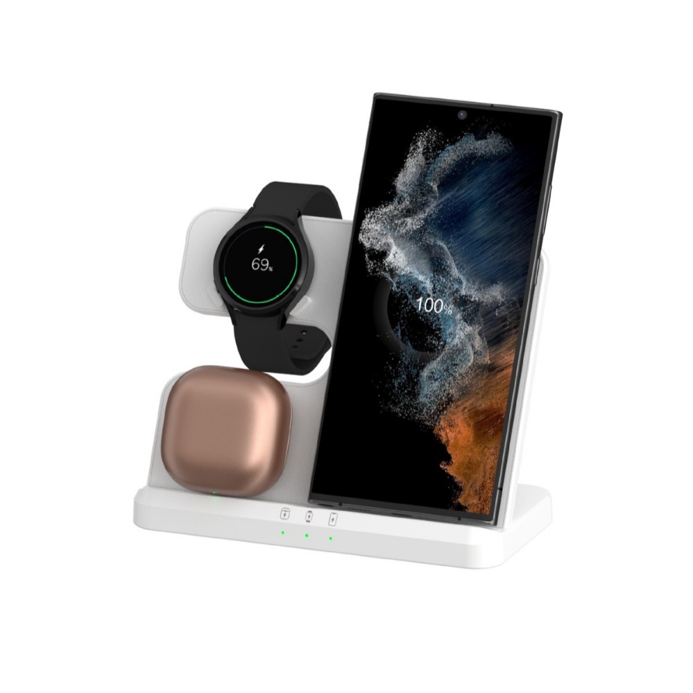 Cross-Border 3-in-1 Wireless Charger Multifunctional Stand Fast Charging Desktop for Samsung Phone Watch Earphones