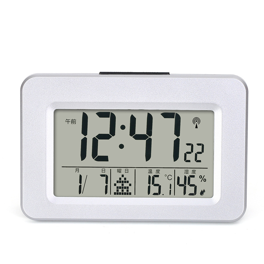 Radio Controlled Clock Automatic Time Setting Indoor Temperature Humidity Electronic Clock Backlight Alarm Clock German Japanese Radio Controlled Clock