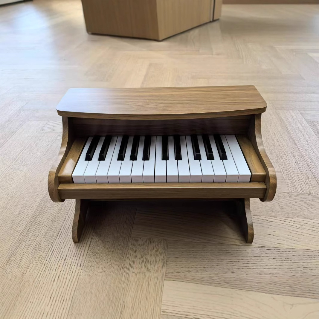 Baby Wooden Small Piano Children's Electronic Keyboard Playable Educational Music Early Education Toy Wooden