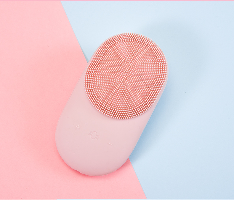 Heating导入Facial Cleanser Electric Silicone Face Wash Ultrasonic Seven-Level Waterproof Brush Facial Pore Cleaner