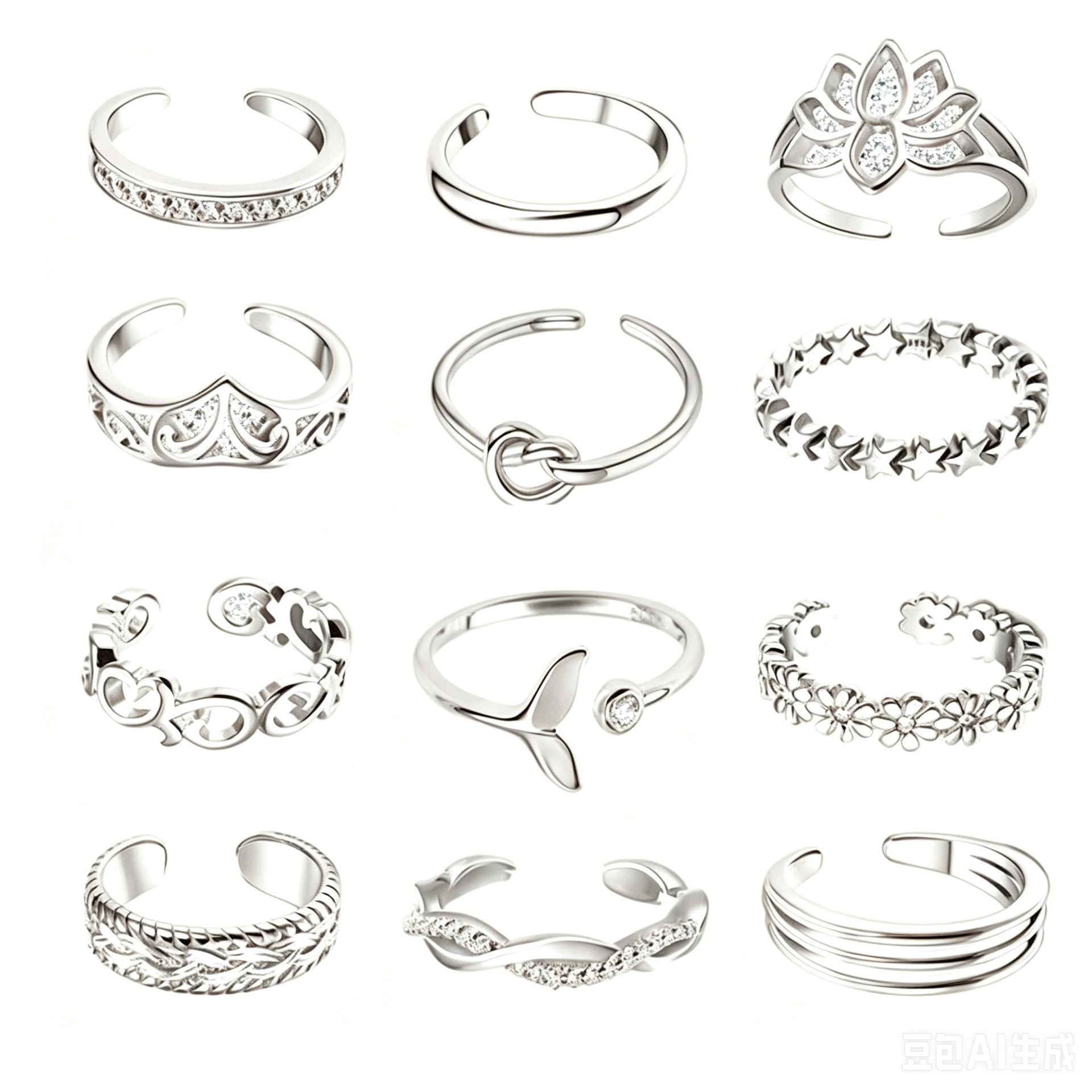 Beach Alloy Toe Ring Adjustable Heart Star Moon Open Accessories