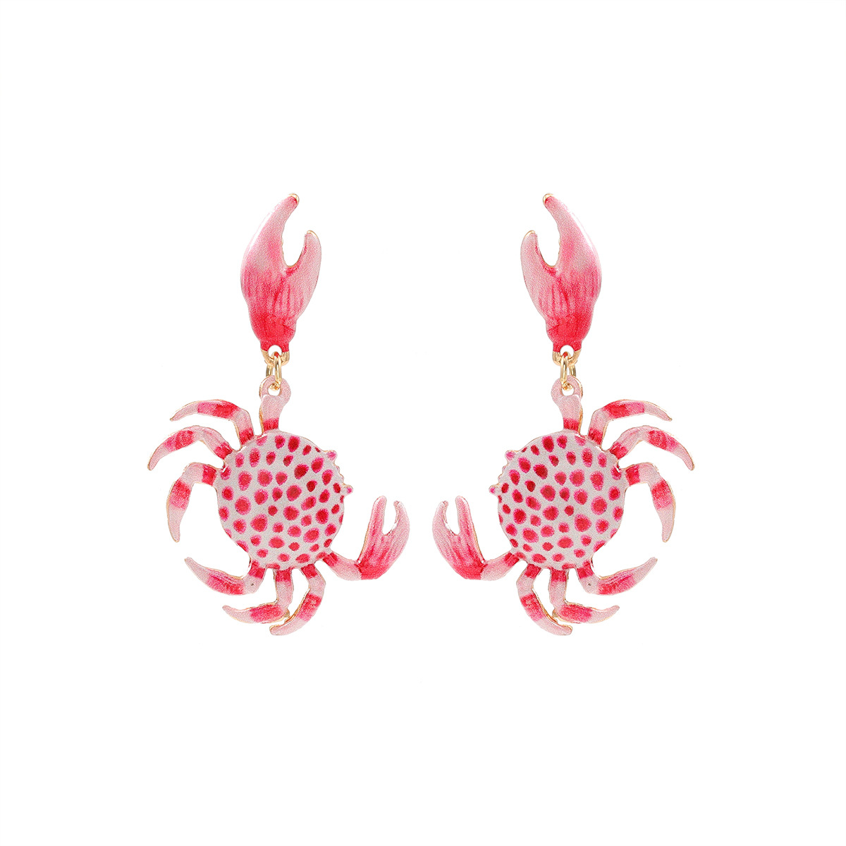 ZA big brand exaggerated crab multi-layer earrings cute niche summer beach style ear accessories for women