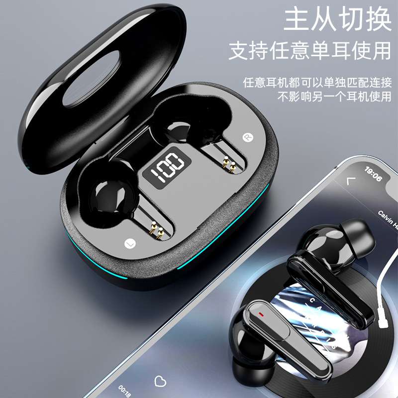 Bluetooth earphones wireless dual mic noise reduction in-ear ultra long battery life true wireless earphones