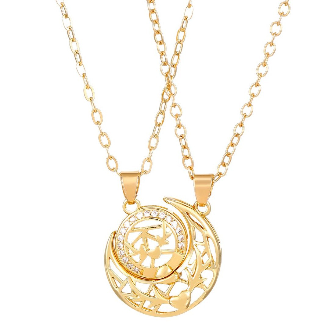 Magnetic Sun Moon Couple Necklace Gift for Girlfriend