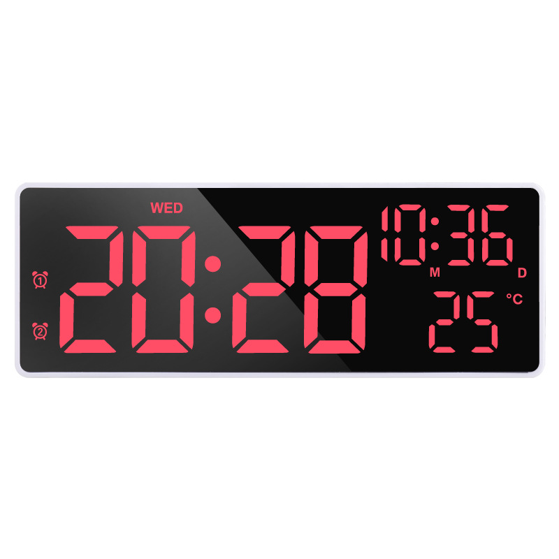 Touch Electronic Clock LED Large Screen Display Battery Plug-in Dual Use