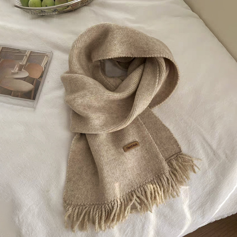 Autumn and winter tassel knitted scarf warm student instant noodle scarf