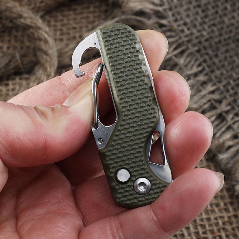 Portable multifunctional express package opening knife keychain serrated hook pocket opening tool mini box opener