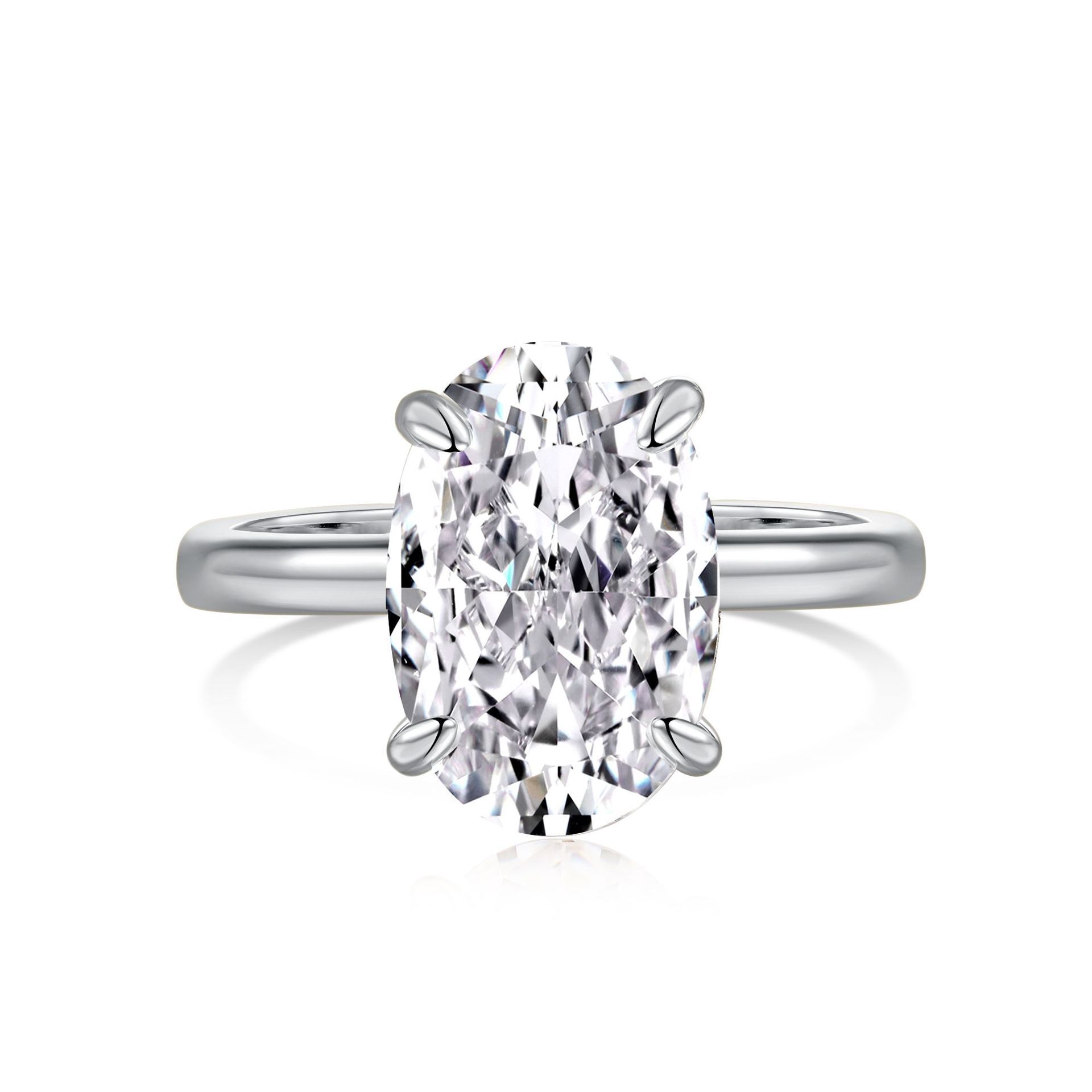 S925 sterling silver ring for women, ice-cut 8A zircon high-carbon diamond ring wholesale