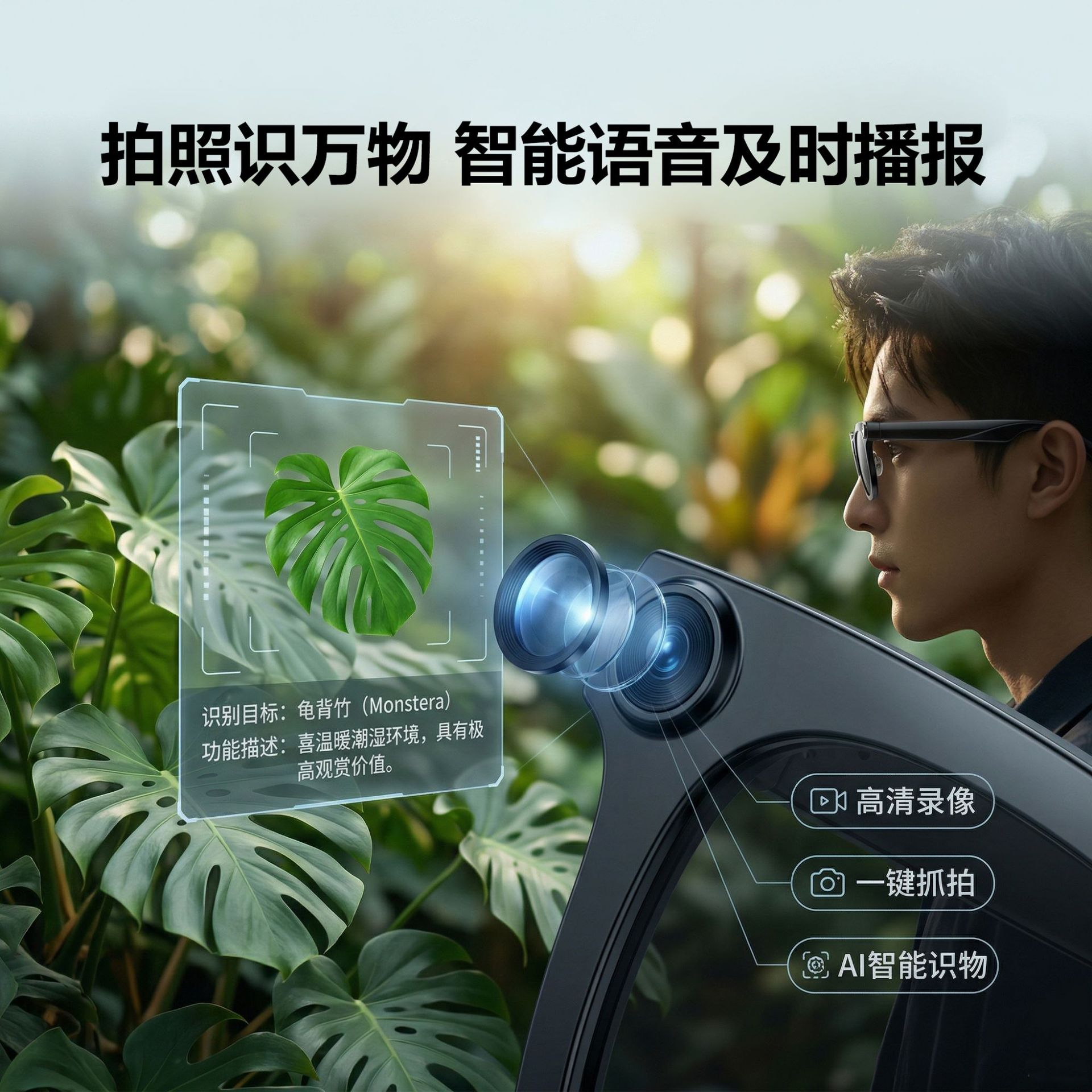 8MP 1080P Smart Camera Bluetooth Glasses Outdoor Sports AI Voice Assistant