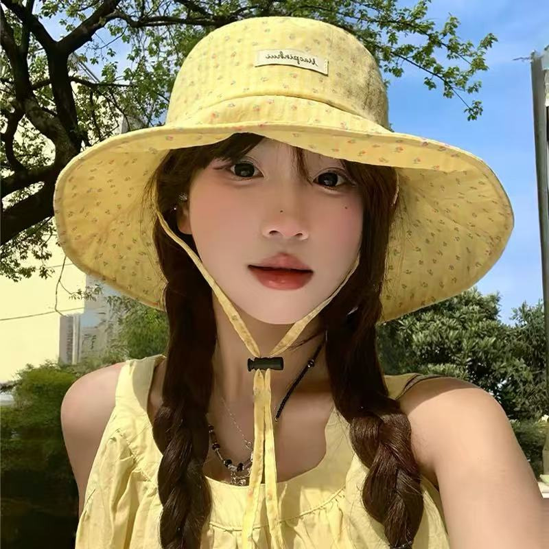 小碎花格子渔夫-黄色