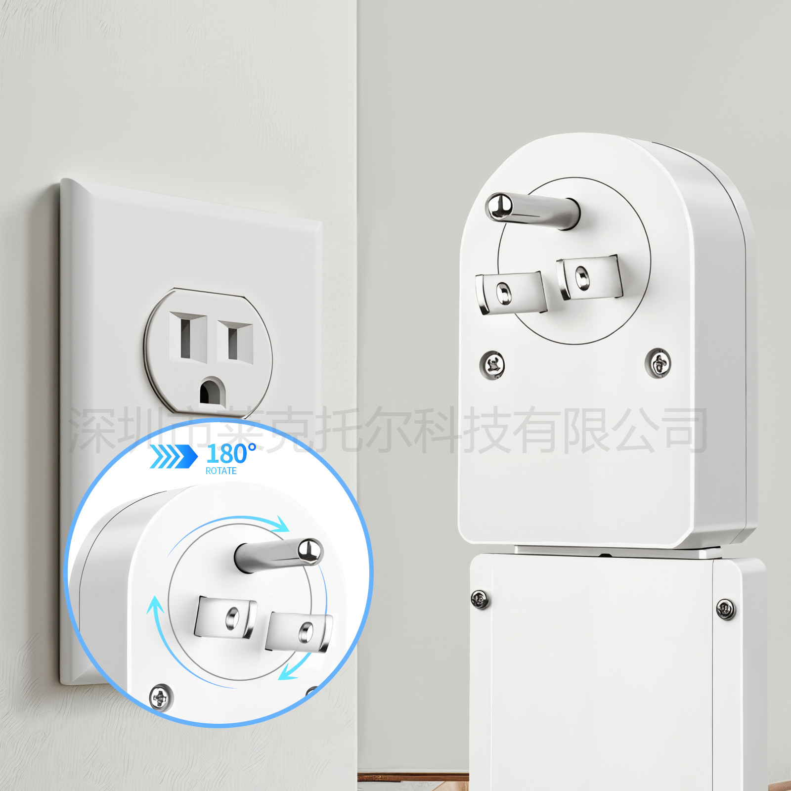 New Retractable Expandable Power Outlet, Power Outlet Extender 180° Rotating Socket Expansion
