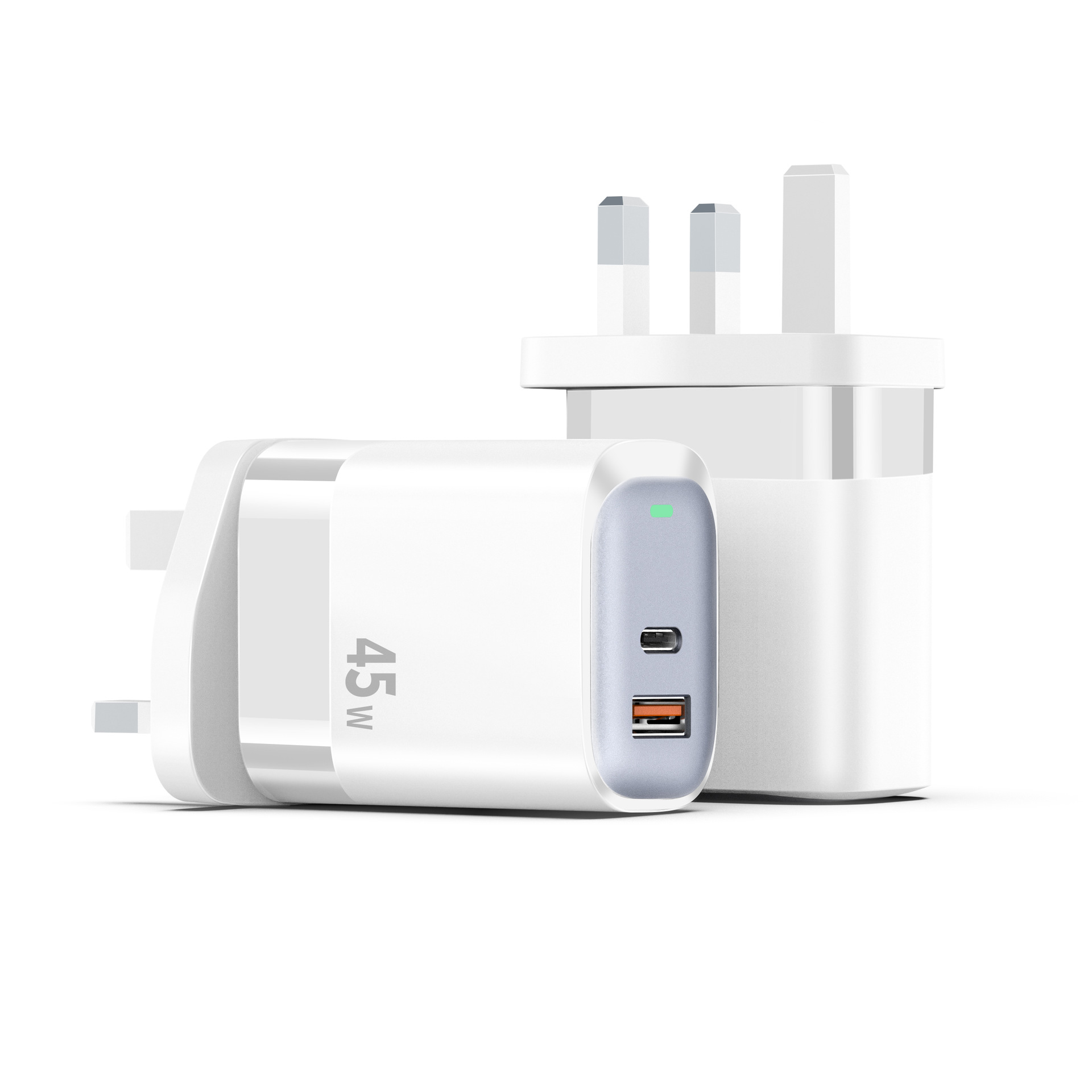 New PD45W GaN Charger for Apple 17 Fast Charger PD+QC3.0 Dual Port Phone Charger