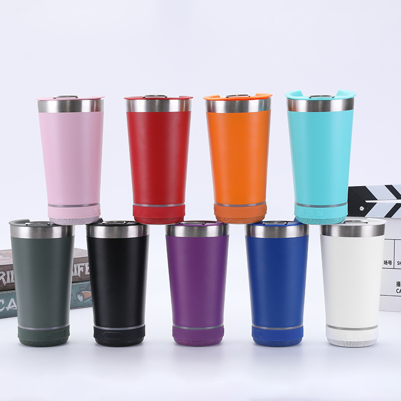 Stainless Steel Bluetooth Water Cup Speaker Card Slot Audio with Bottle Opener Beer Mug Smart Bluetooth Gift Audio