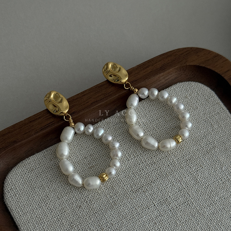 Exquisite Natural Baroque Pearl Earrings Ear Cuff Elegant Daily Earrings