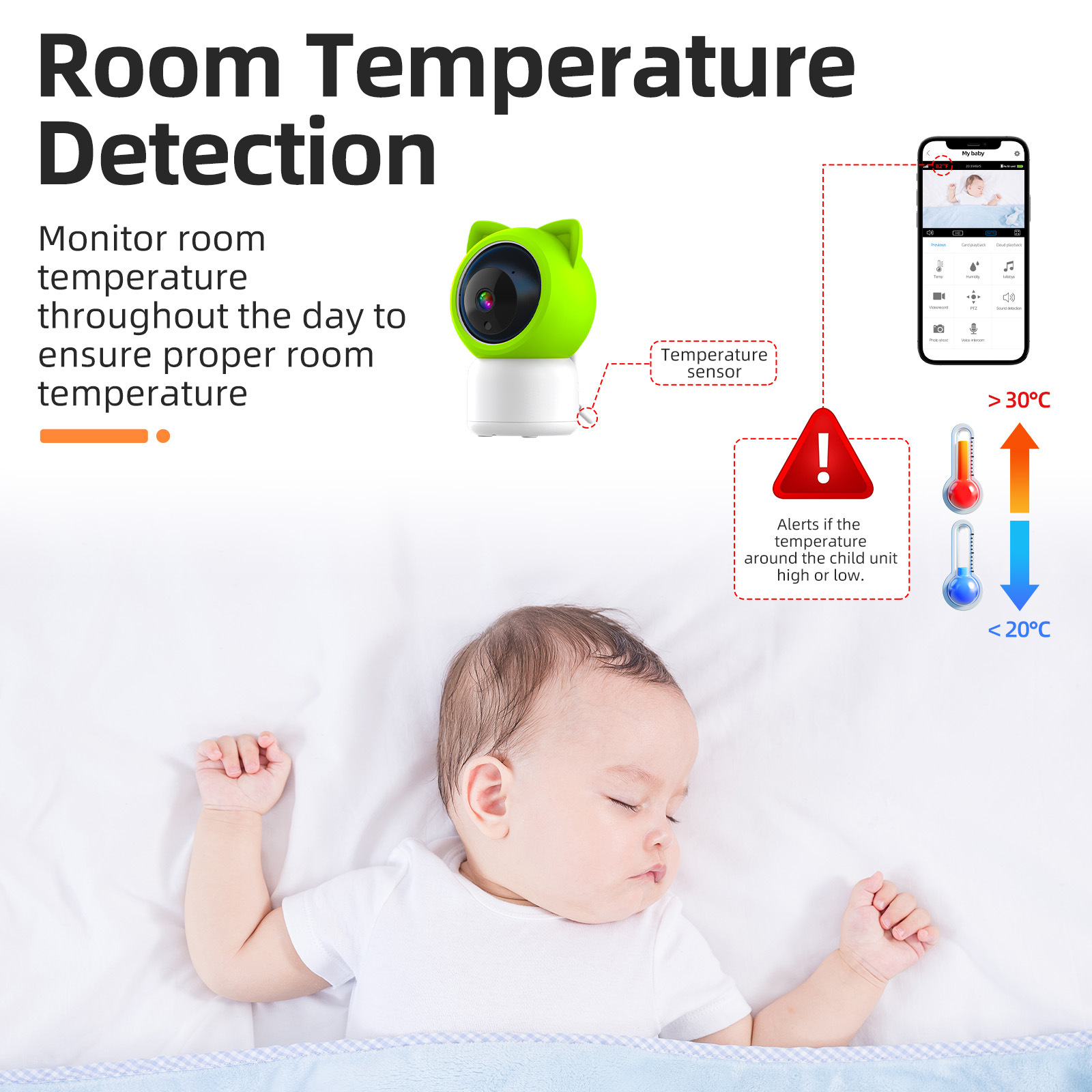 5G Baby Monitor Camera with APP Wireless ptz HD Smart Baby Care Surveillance