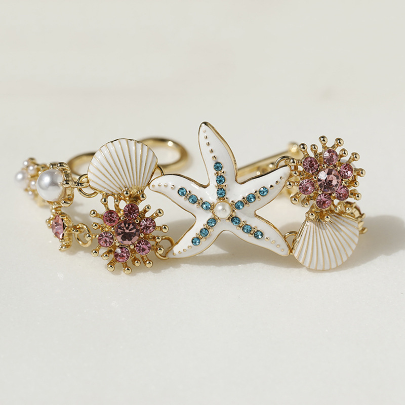 Ocean Vacation Style Starfish Shell Coral Necklace Bracelet Collarbone Chain Pendant Accessories