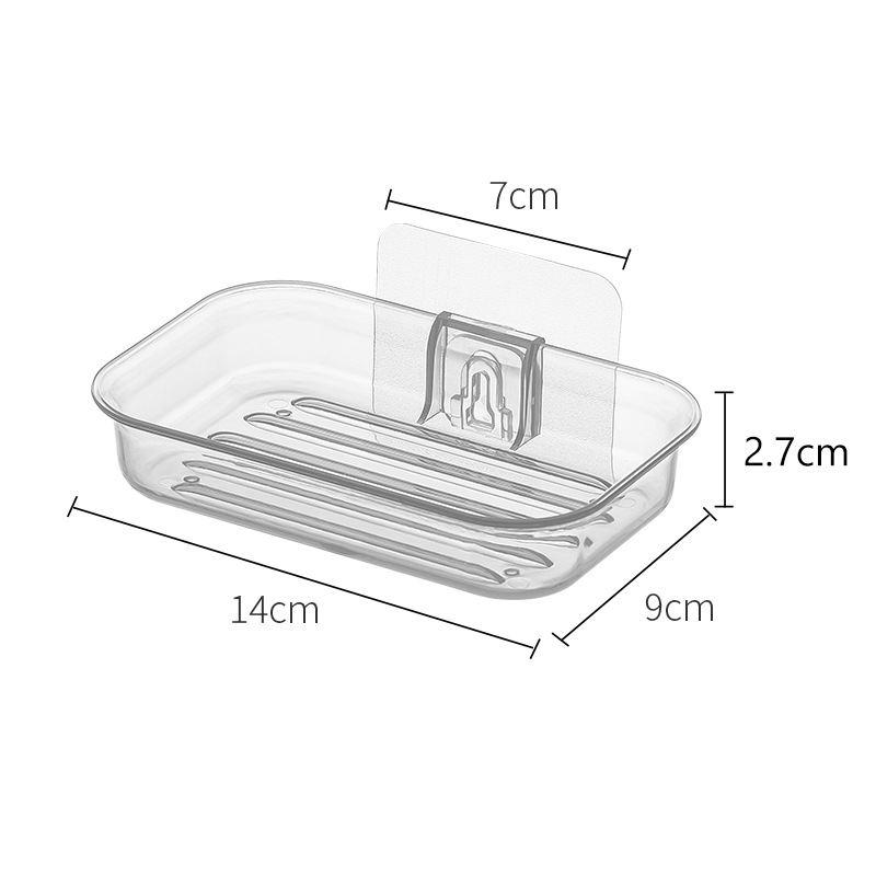 Soap dish wall-mounted, no-drill, drainable soap dish, bathroom soap storage organizer