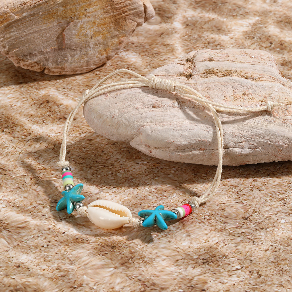 Bohemian woven bracelet ocean resort series natural shell starfish turtle bracelet