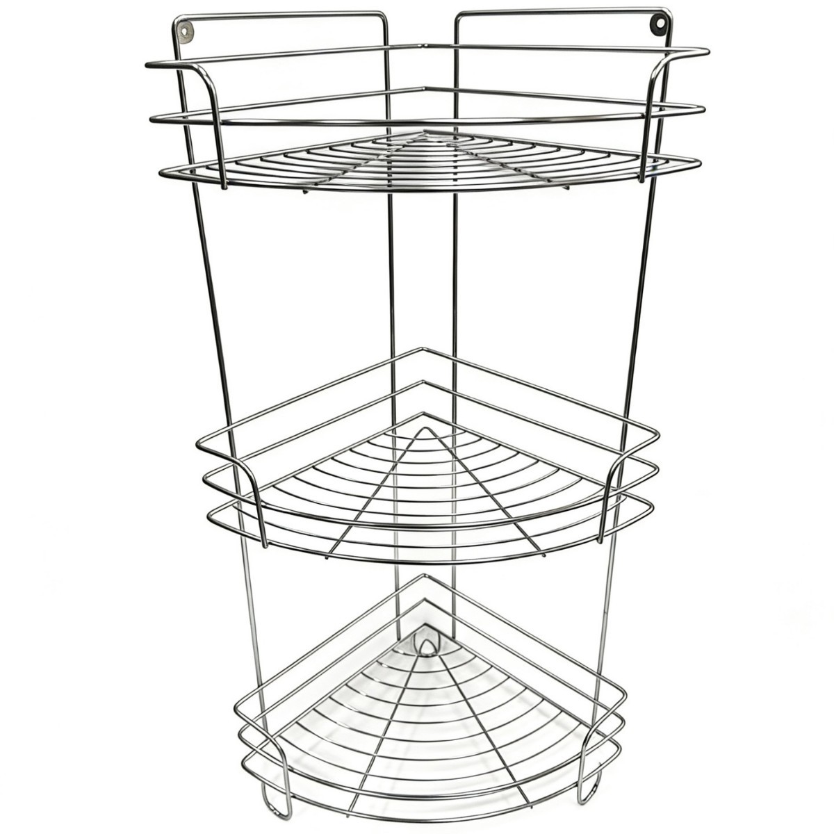 Stainless steel double-layer three-layer storage rack, kitchen bathroom countertop corner rack, seasoning storage rack, triangular wall-mounted rack