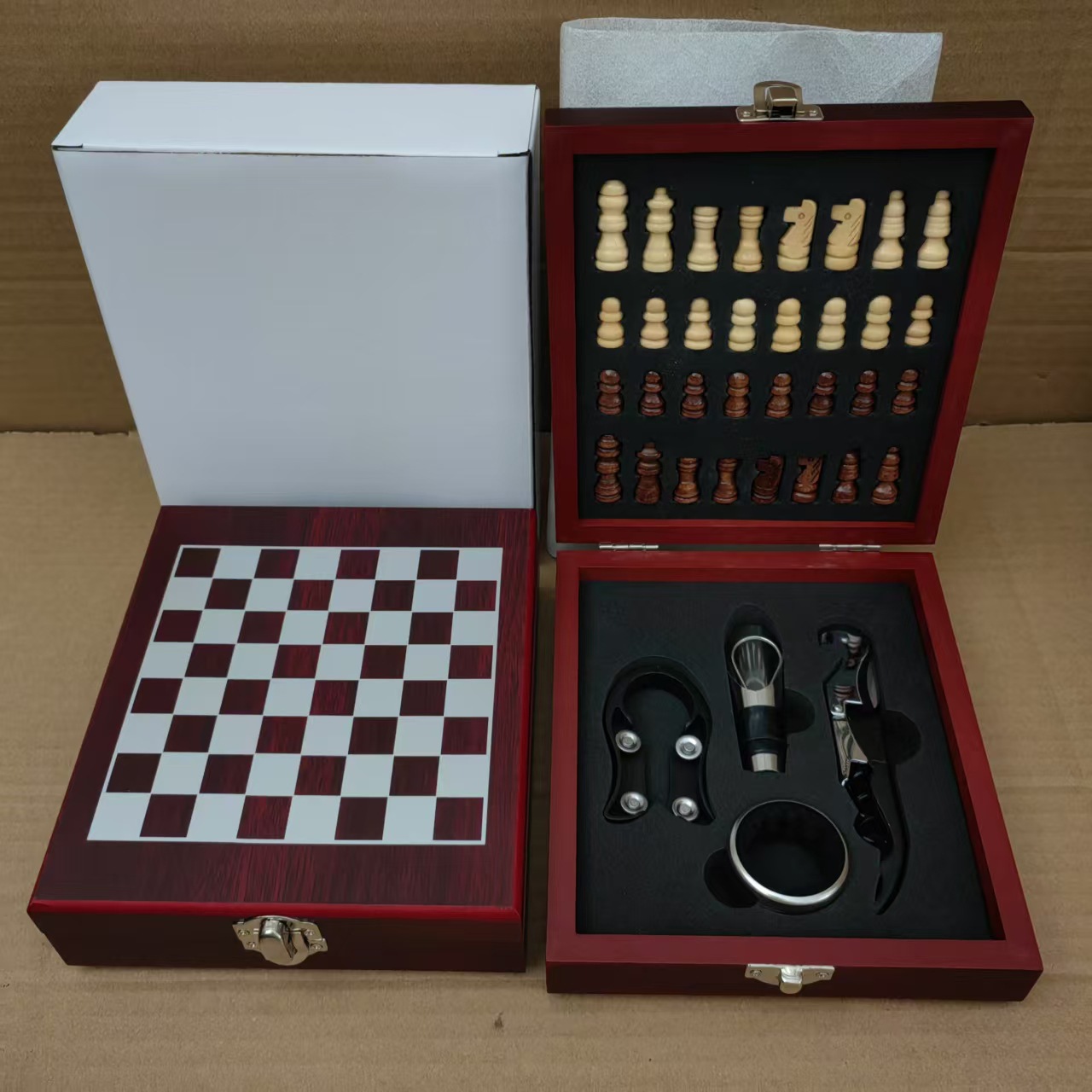 Red Wine Tool Set Red Wine Opener Wine Stopper Wine Pourer Wine Ring Gift Box Wooden Box Wine Packaging