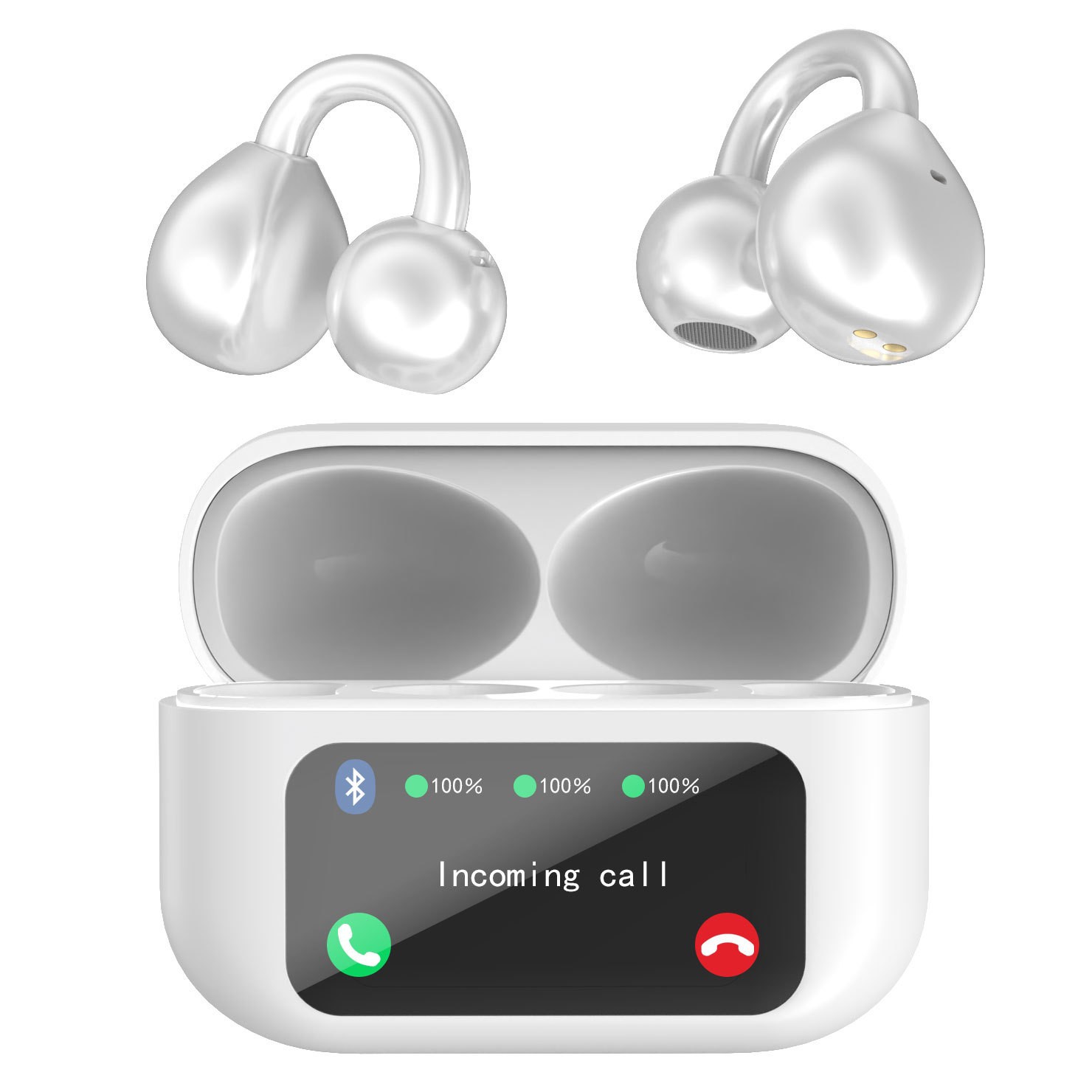 M100 Bluetooth Headphones Clip-on Ear Non-in-ear With Screen Digital Display Color Screen Long Battery Life Wireless Bluetooth Headphones