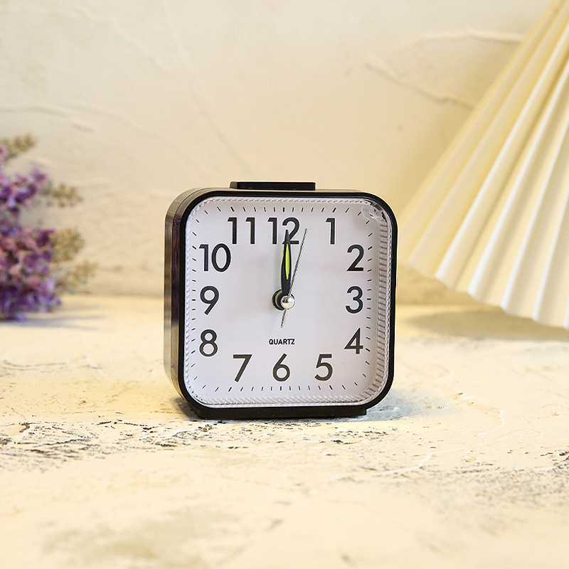 Square simple three-dimensional home decoration night light alarm clock student digital small hour clock