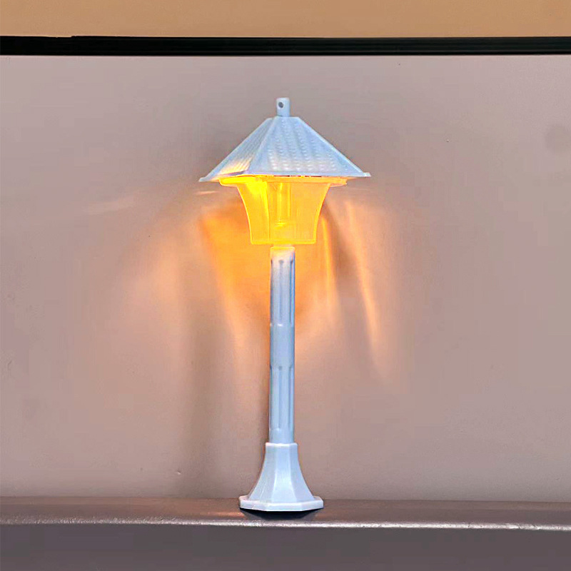Street Lamp Model Small Ornament European Road Decoration Accessory Dual-Color Display Light