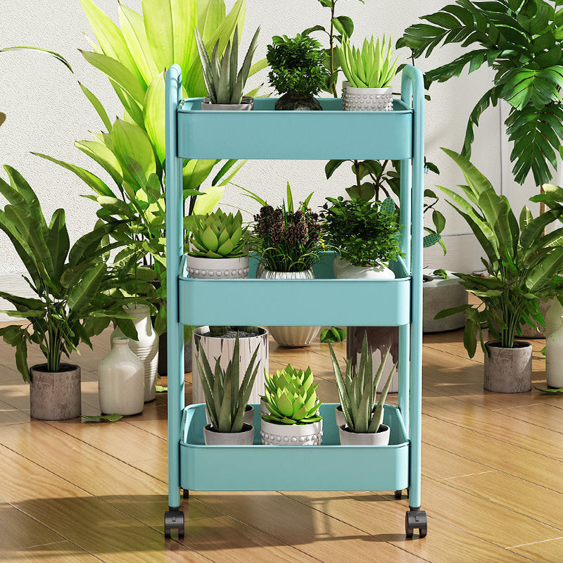 Beauty salon special trolley beauty cart three-layer barber shop hairdressing nail hand push tool cart storage shelf