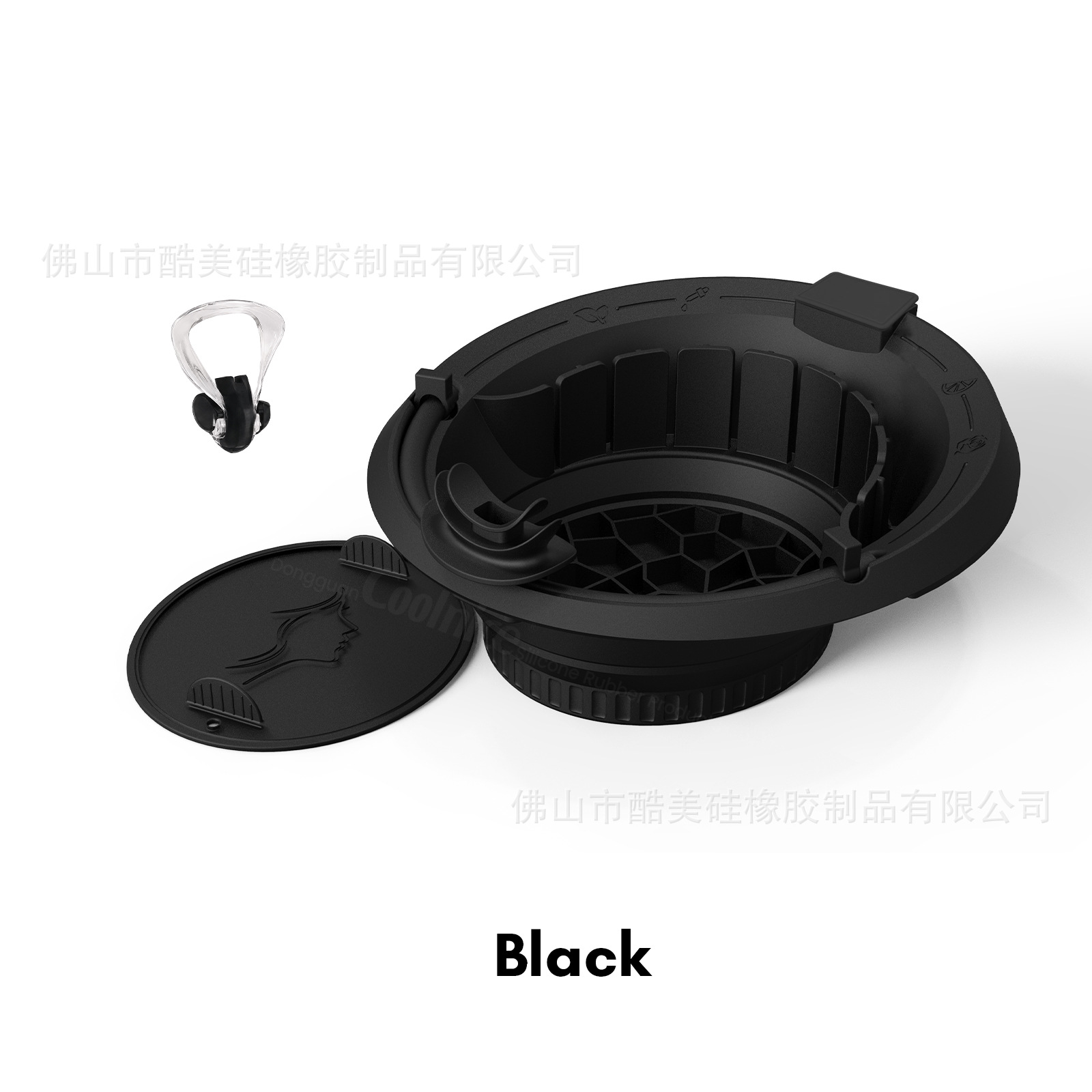 可上架TEMU亚马逊+提供图包 · 黑色豪华版呼吸冰敷脸盆（不含温度计）