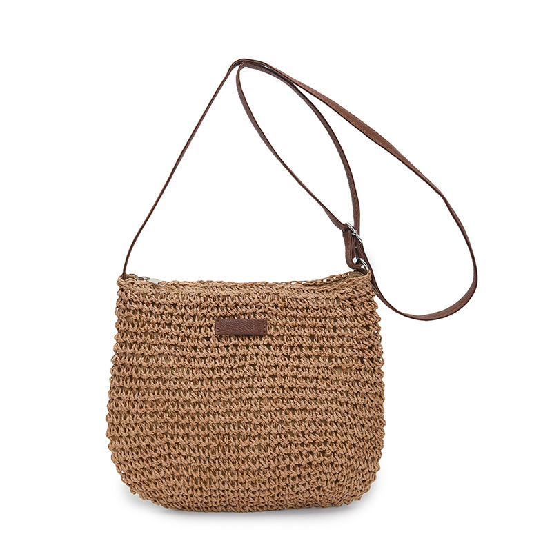 Summer Large Capacity Single Shoulder Straw Woven Bag New Handwoven Crossbody Bag Women's Vacation Beach Bag