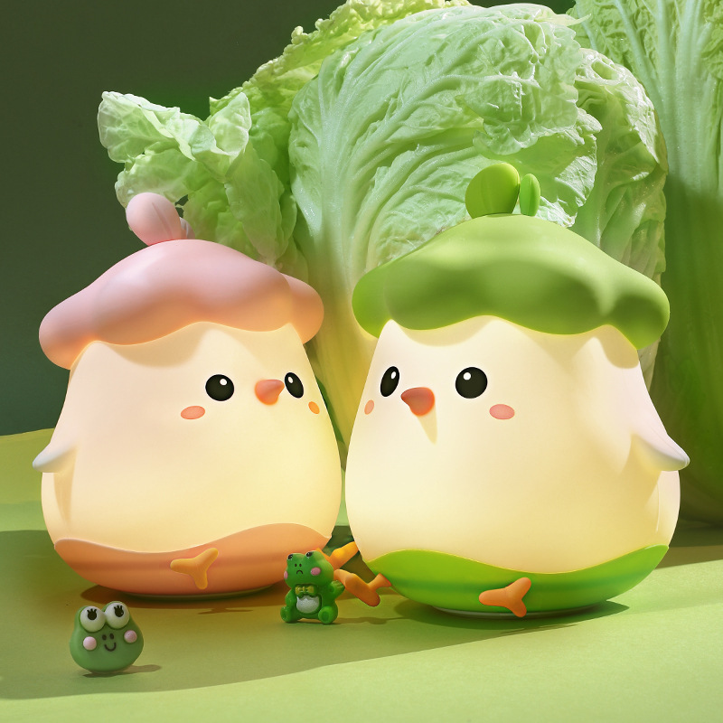 New dish little chick night light soft silicone decompression pat induction baby home smart night light