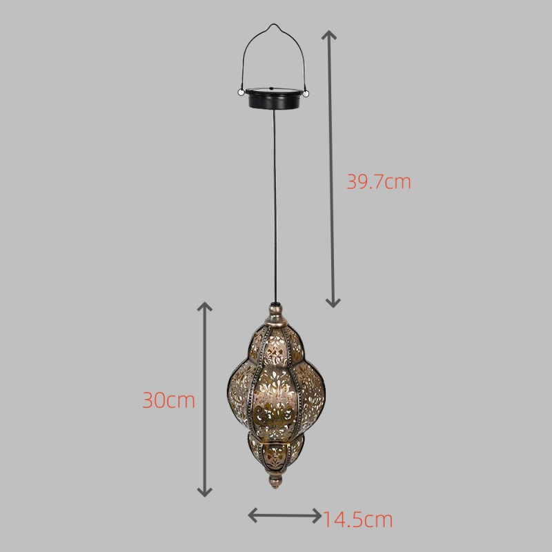 Solar Outdoor Courtyard Light Baroque Iron Art Hollow Atmosphere Projection Light Solar Iron Art Light