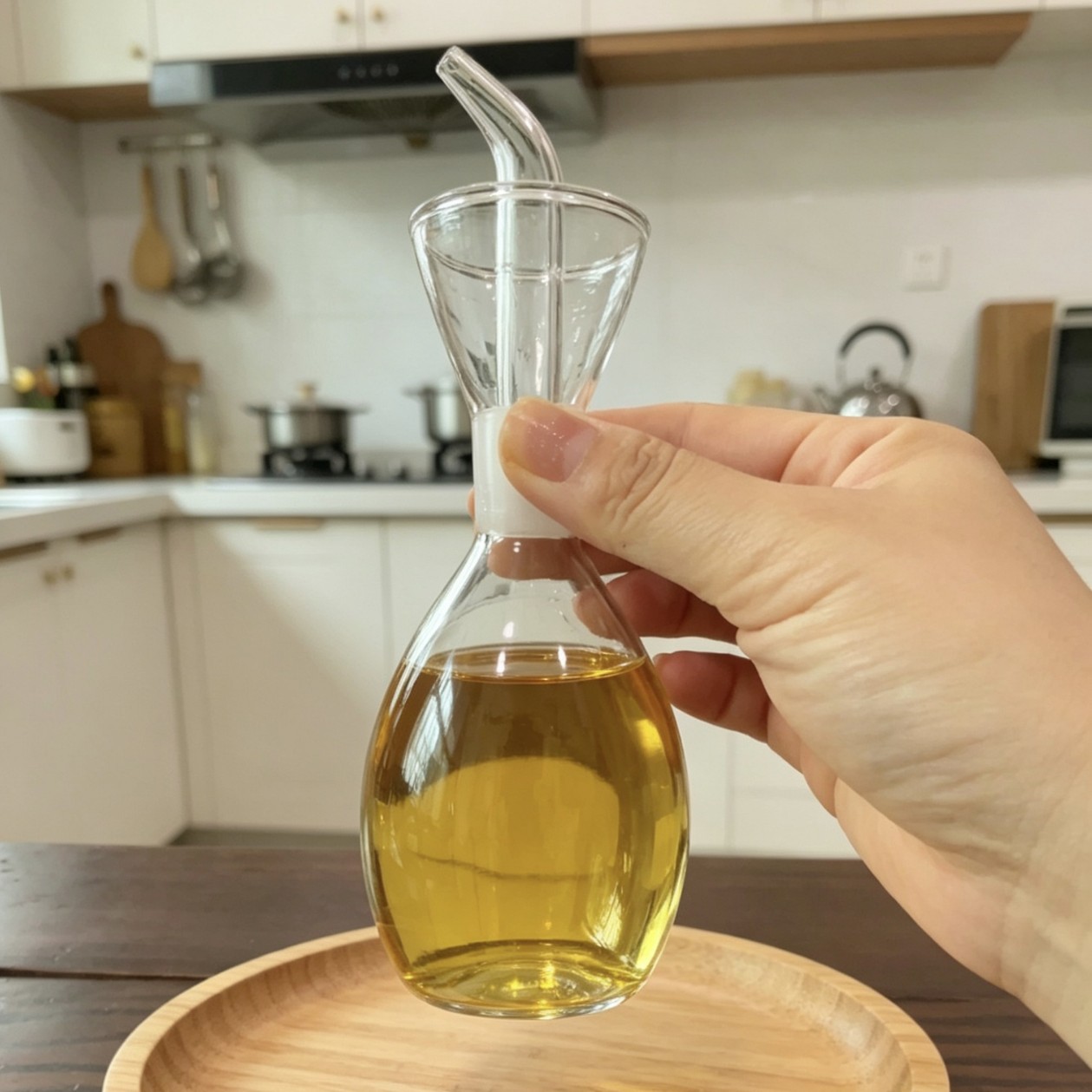 High borosilicate glass sesame oil bottle, oil bottle seasoning bottle for catering kitchen supplies, soy sauce vinegar bottle