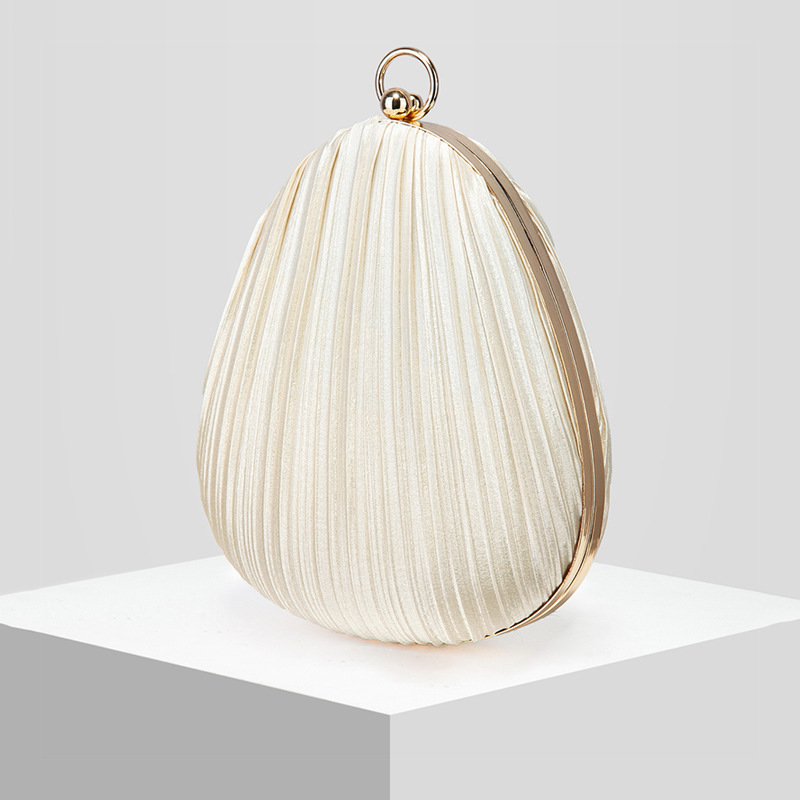 New Women's Satin Pleated Evening Bag Wedding Bag Banquet Bag Handbag Evening Bag