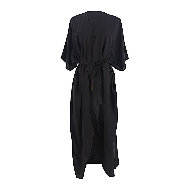 New Dense Rayon Sun Protection Cardigan Bikini Cover Up Swimsuit Outer Sun Protection Seaside Vacation Dress Women