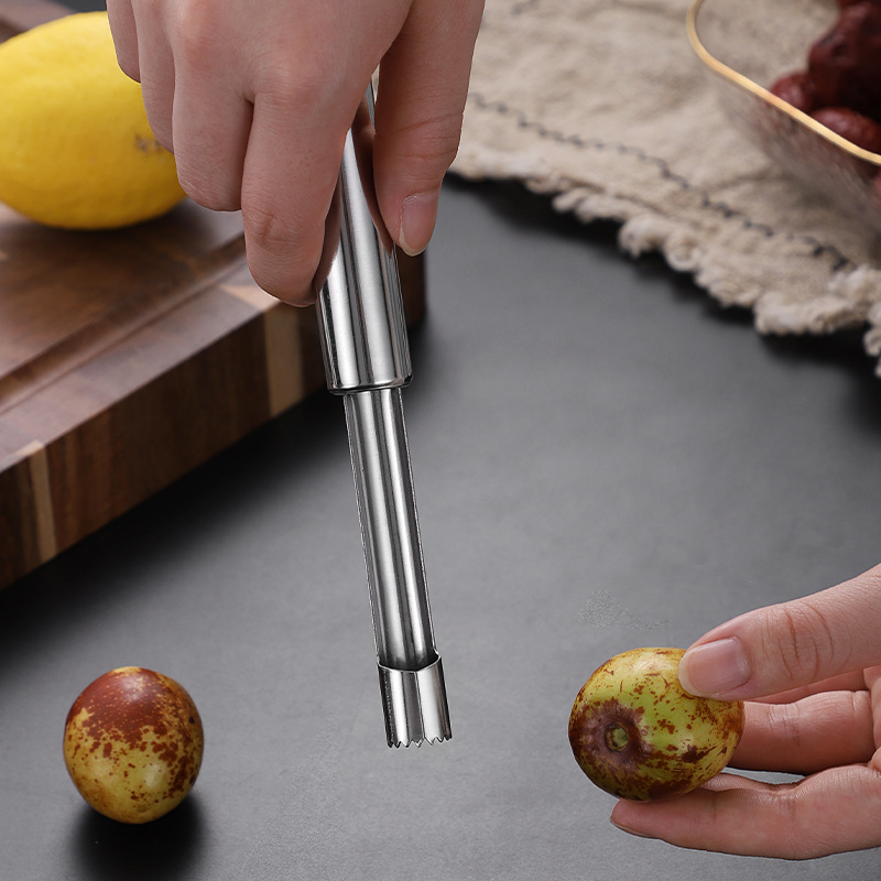 Stainless steel red date pitter hawthorn apple corer seed remover core extractor fruit core remover tool