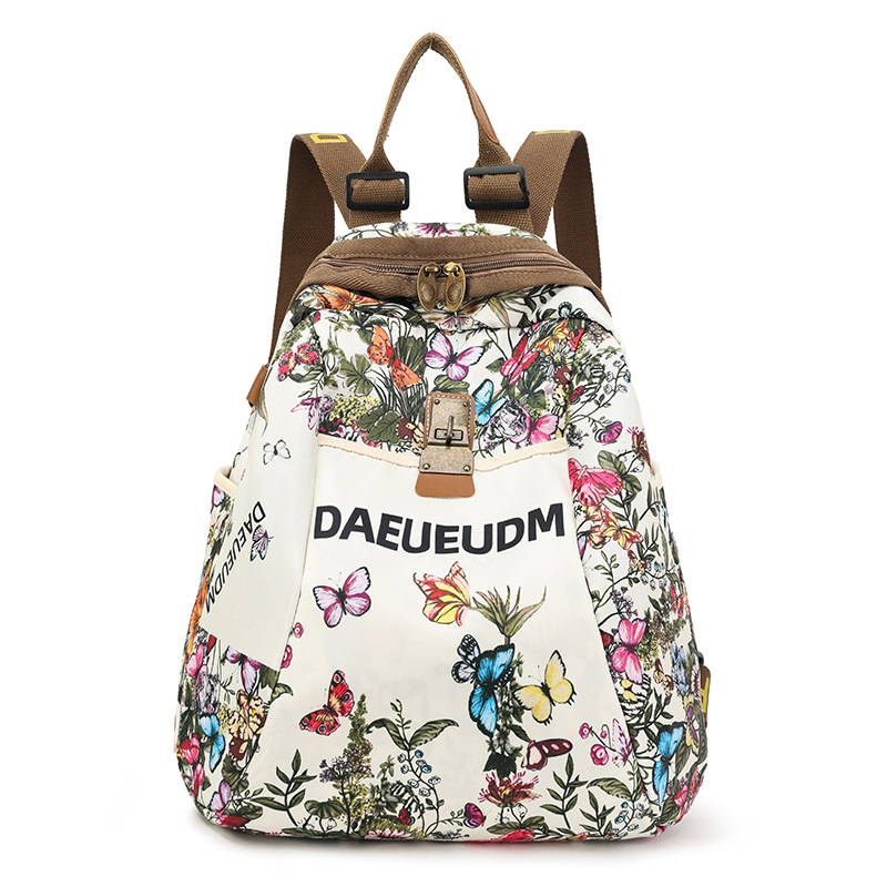 2025 New Women's Backpack Large Capacity Canvas Oxford Cloth Printed Travel Backpack