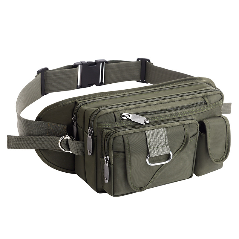 Oxford cloth water-repellent waist bag men's outdoor sports large capacity multifunctional single shoulder crossbody bag chest bag