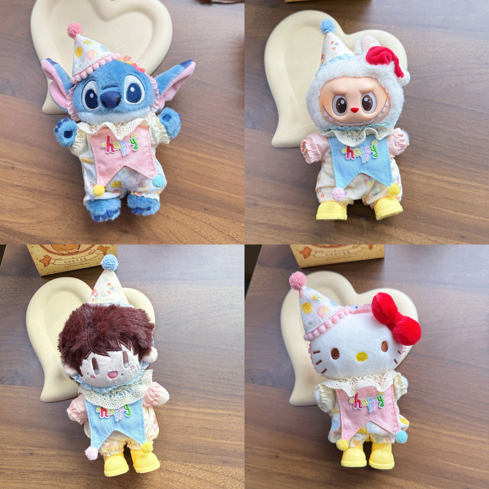 17cm Labubu first generation second generation third generation doll clothes birthday set dress-up clothes replacement plush set