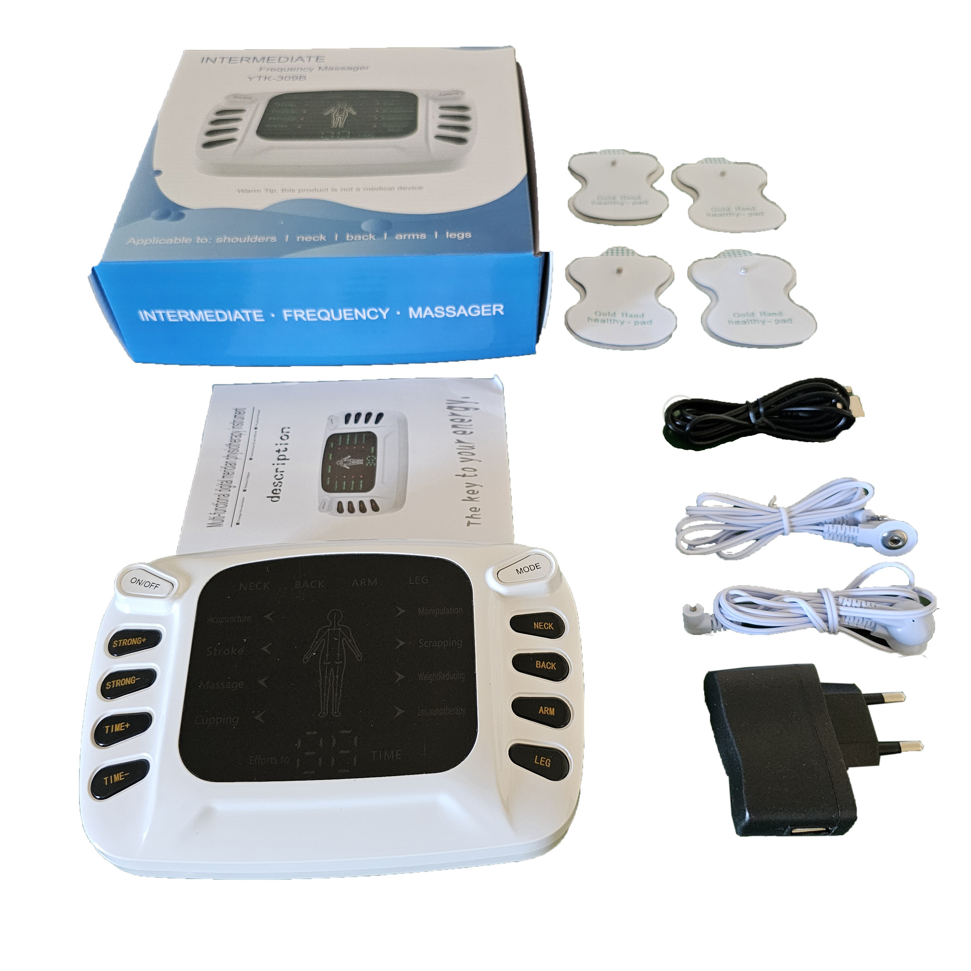 Medium frequency massager color frequency dual channel output home digital meridian physiotherapy massage device smart pulse foot therapy patch