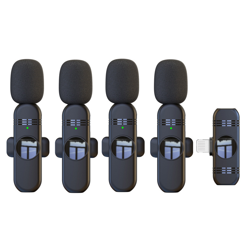 Wireless Lavalier Microphone One-to-Four Private Mold Live Streaming Mic Digital Display New Product