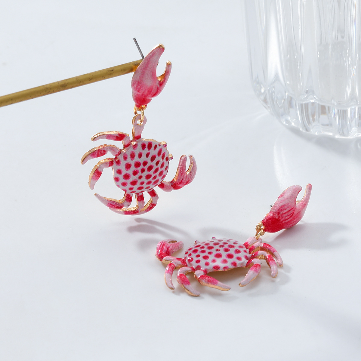 ZA big brand exaggerated crab multi-layer earrings cute niche summer beach style ear accessories for women